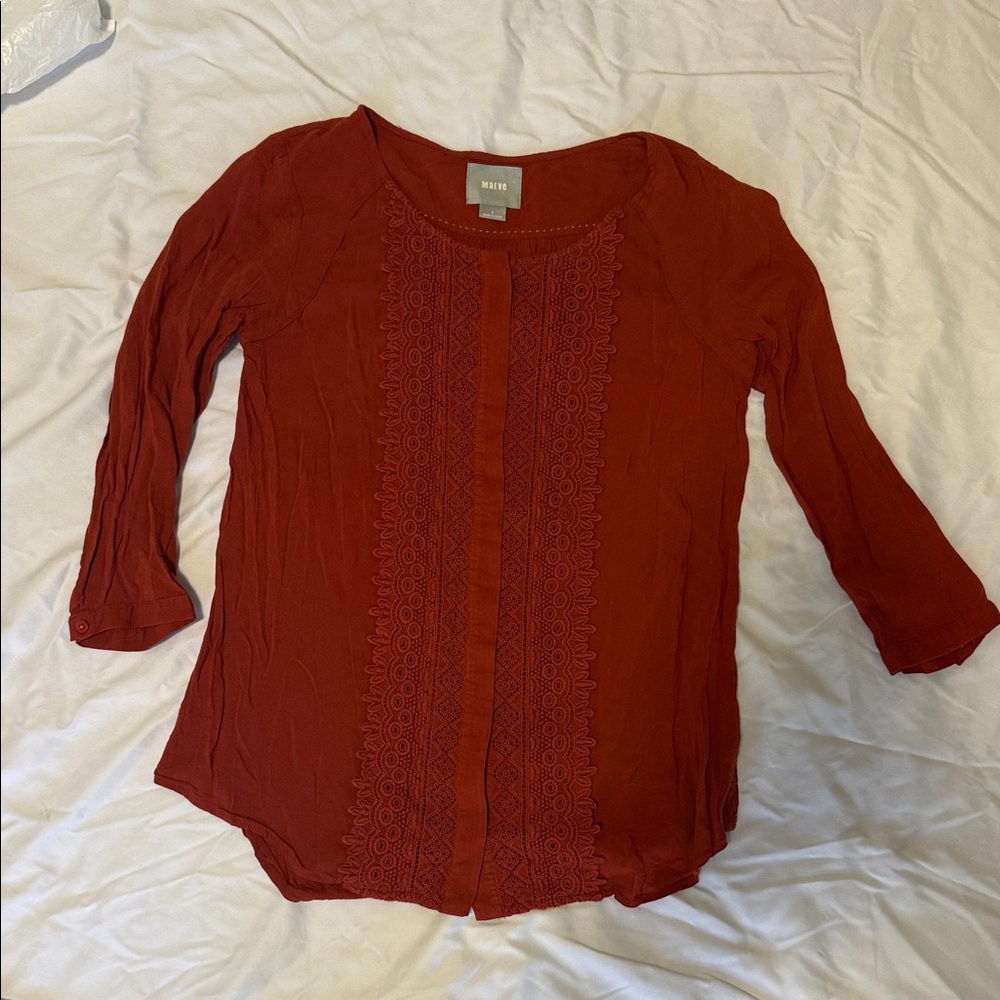 Mauve Terracotta Lace Blouse